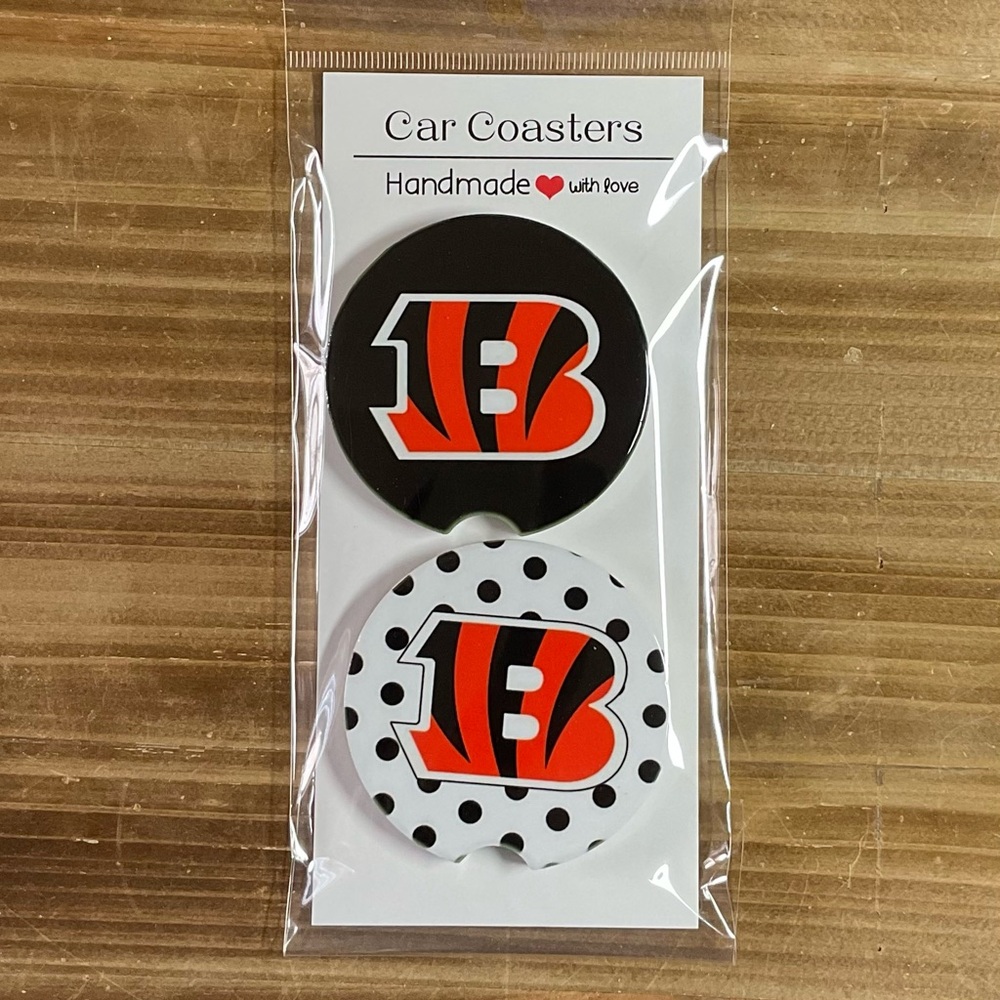 Bengals Car Coaster Set Of 2